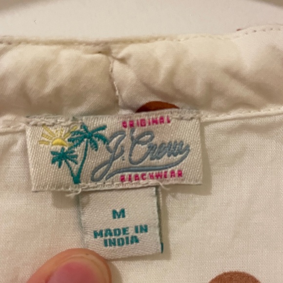 J.Crew Cotton voile V-neck beach tunic in pecan dot - Picture 3 of 6